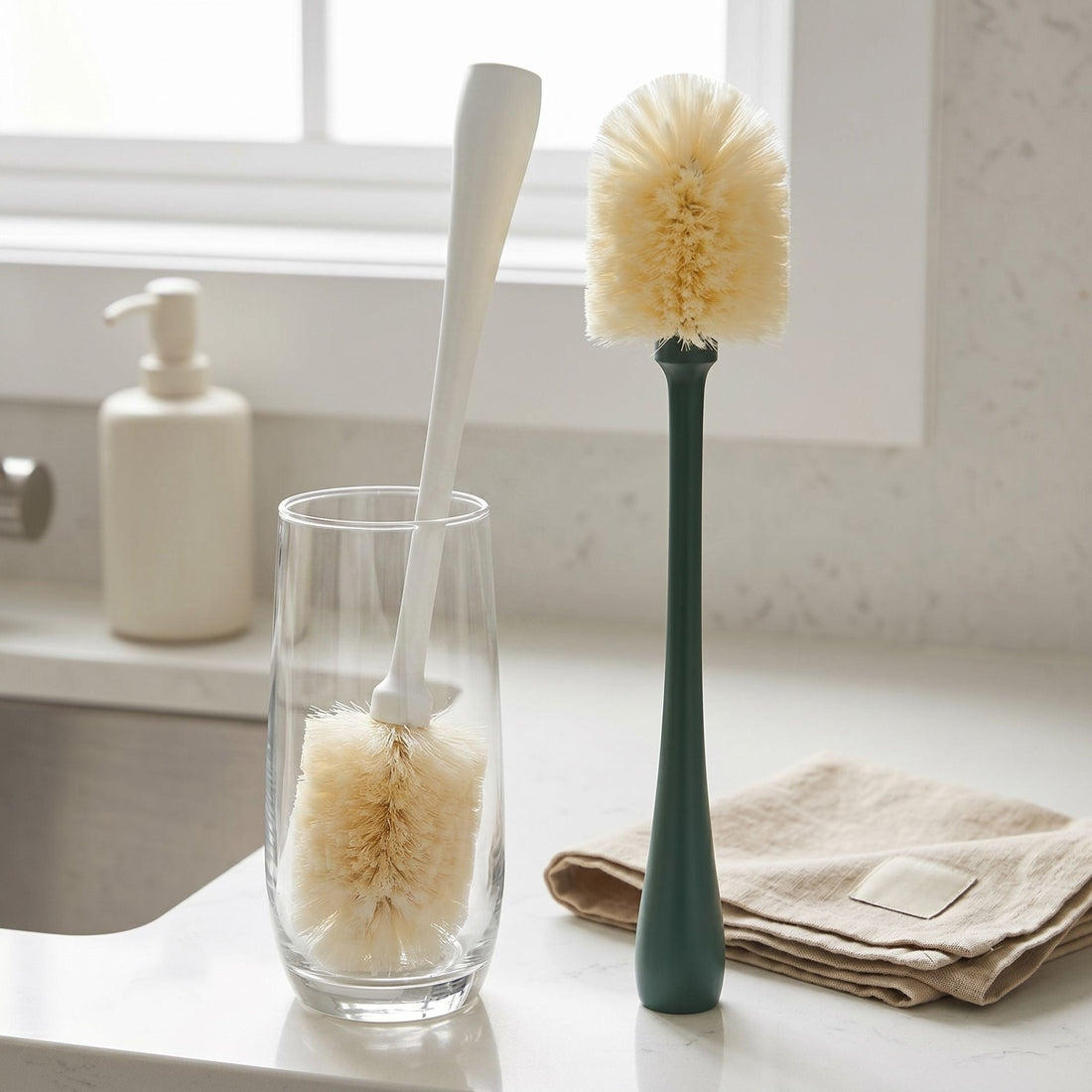 Bottle Brush – Soft Bristle Cleaning Brush for Bottles, Glasses & Carafes