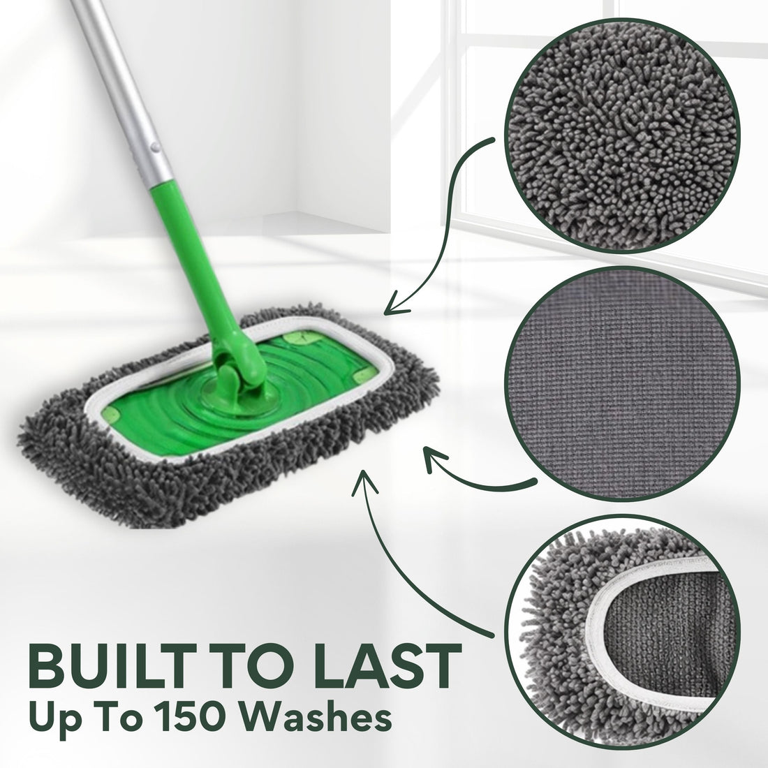 Mop  – Washable & Reusable Mop Pads for Effortless Cleaning