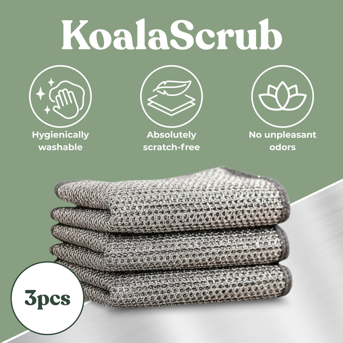 Scrub – Hygienic Steel Mesh for Tough, Scratch-Free Cleaning (20x20cm)