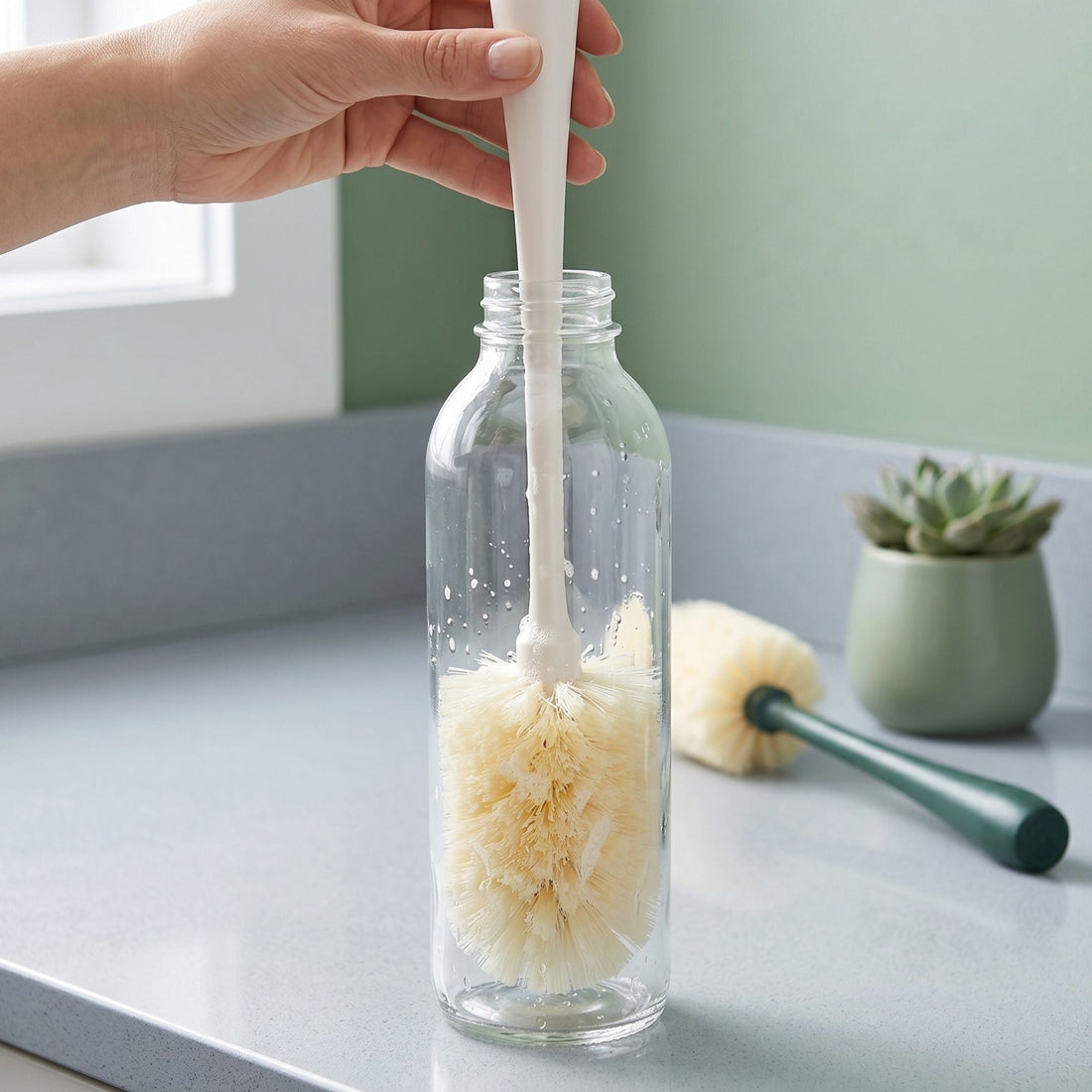 Bottle Brush – Soft Bristle Cleaning Brush for Bottles, Glasses & Carafes